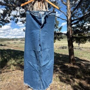 Zara Blue Denim Flare Skirt-Style Jeans